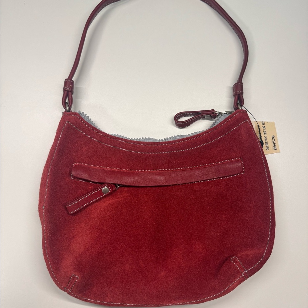Cole Haan Chelsea Mini Bag Lacquer Red Suede Shoulder Bag NWT